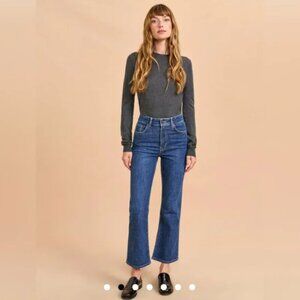 La Ligne | Meredith High Rise Cropped Flare Jean in George - Size 29